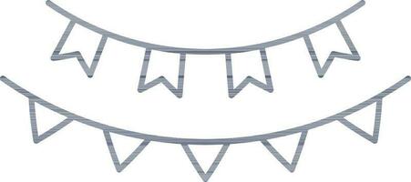 Illustration Of Bunting Garland Icon In Line Art Style. vector