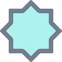 ocho punto estrella marco o rangoli icono en azul color. vector
