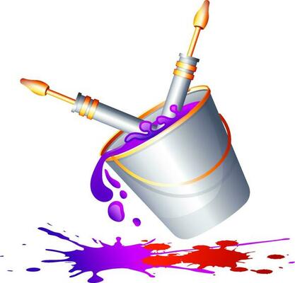 Water guns in glossy gray bucket.