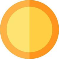 Illustration Of Plate Icon Or Symbol In Yellow Color. vector
