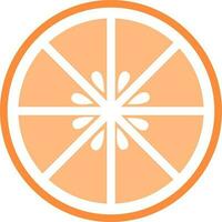 Vector orange fruit sign or symbol.