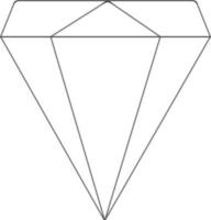 Isolated Diamond Icon In Black Line Art. vector