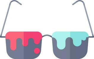 Colorful Illustration Of Eyeglasses Icon In Flat Style. vector