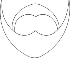 Illustration of Beard with Mustache Icon in Line Art. vector