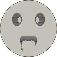 Scary Moon Icon in Grey and Black Color. vector