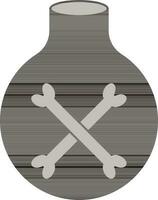 Grey and Black Poison Bottle Icon or Symbol. vector