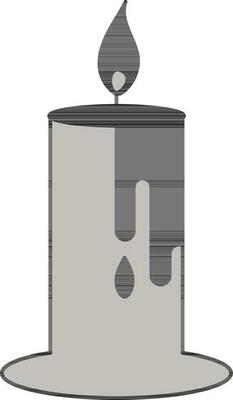 Burning Candle Icon in Black and Grey Color.