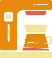Orange and yellow icon of Coffee Machine. vector
