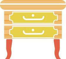 Furniture or table drawer icon in flat style. vector