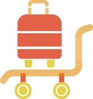 Trolley with Travelling bag icon. vector