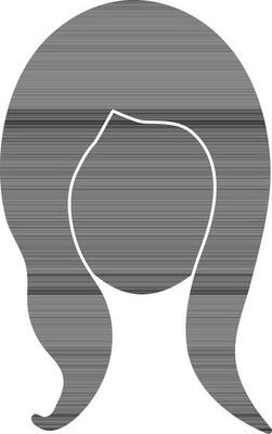 Female face with long hair in black for body part.