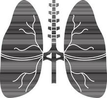 Glyph style of lungs icon inside body. vector