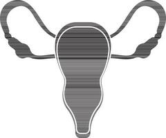 Uterus icon in glyph style for female body part. vector