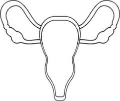 Stroke style of uterus icon in part of body. vector