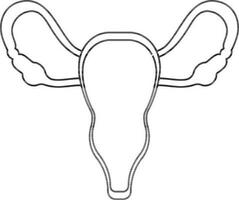 Stroke style of uterus icon in part of body. vector