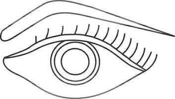 Stroke style of eye icon with eyebrow for human body. vector