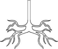 Human bronchus icon in stroke style. vector