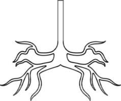 Human bronchus icon in stroke style. vector