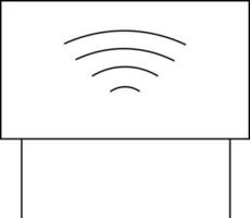 Board Connected Wifi Icon in Black Line Art. vector