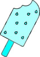 Ice Cream Stick Icon In Cyan Color. vector