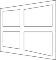 Window Icon in Black Line Art. vector