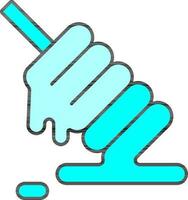Melt Spiral Ice Cream Icon In Cyan Color. vector