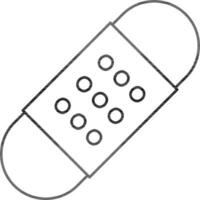 Line Art Illustration of Bandage Icon In Flat Style. vector