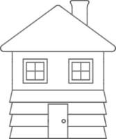 Isolated House Icon In Line Art. vector