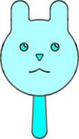 Ice Cream Puppets Icon In Cyan Color. vector