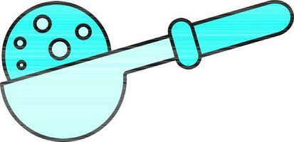 Ice Cream Scoop Icon In Cyan Color. vector