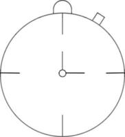 Line Art Clock Icon in Flat Style. vector