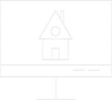 Line Art Real Estate App in Computer Icon. vector