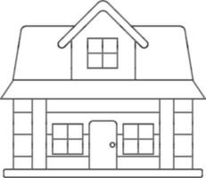 Line Art Illustration Of House Or Mansion Icon. vector