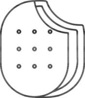 Sandwich Ice Cream Icon In Black Outline. vector