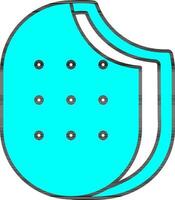 Flat Style of Sandwich Ice Cream Icon In Cyan And White Color. vector