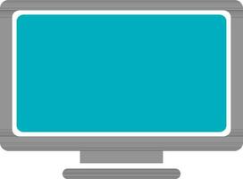 Flat illustration of monitor in black and blue color. vector