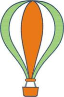 Flat hot air balloon in Indian Tricolors. vector