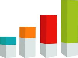 3D illustration of a bar graph. vector