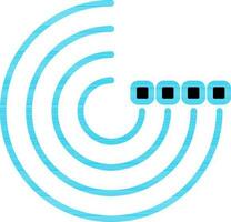 Radial Bar Chart Icon In Blue Line Art. vector