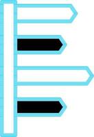 Flat Style Bar Graph Icon In Black And White Color. vector