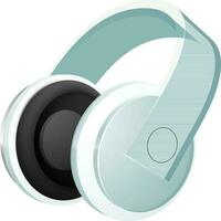 Illustration of glossy 3D headphones. vector