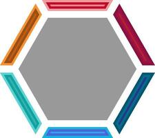 Flat illustration of a hexagonal abstract element. vector