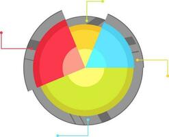 plano circulo infografía elemento. vector