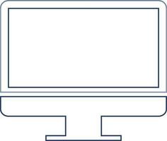 Flat style line art illustration of a computer. vector