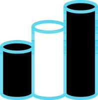 Black And White Bar Chart Icon In Flat Style. vector