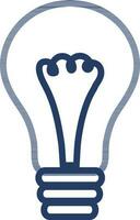 Flat blue illustration of light bulb for Idea concept. vector
