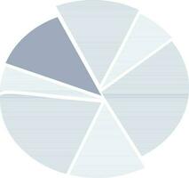 Pie chart infographic illustration in slate color for business purpose. vector