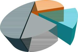 3D pie chart infographic element for Business. vector