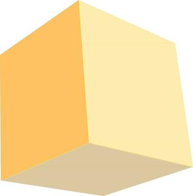 3D yellow cube infographic element.