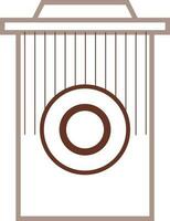 Colored dustbin icon or symbol in flat style. vector